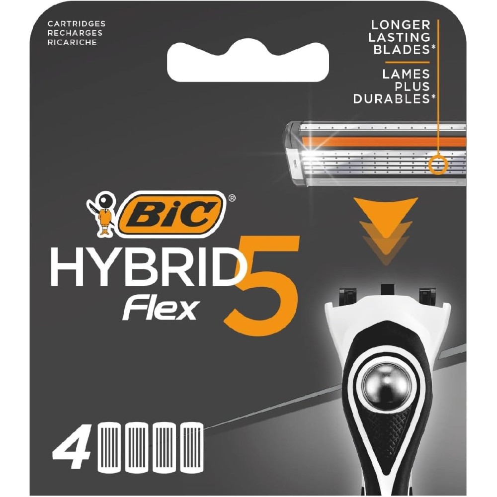 Bic Hybrid Flex 5 skustuvų galvutė, 4 vnt