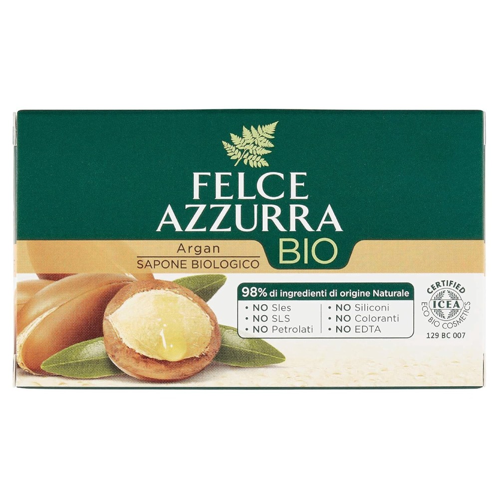 Felce Azzurra Bio - natūralus kietasis muilas su argano aliejumi,125g