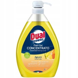 DUAL Power Agrumi koncentruotas indų ploviklis, su dozatoriumi citrusinių vaisių aromato, 1000 ml