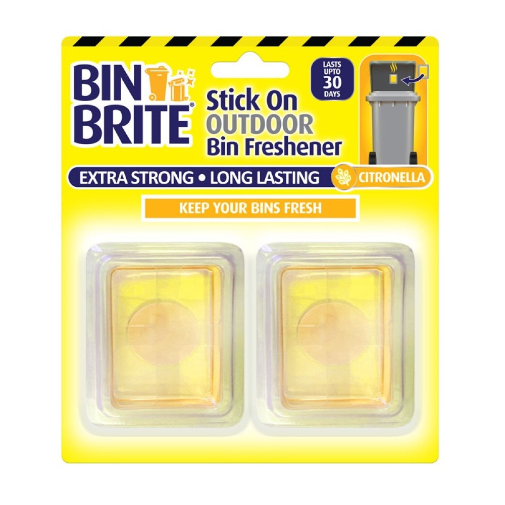 BIN BRITE priklijuojamas šiukšliadėžės gaiviklis citronelių kvapo 2 vnt