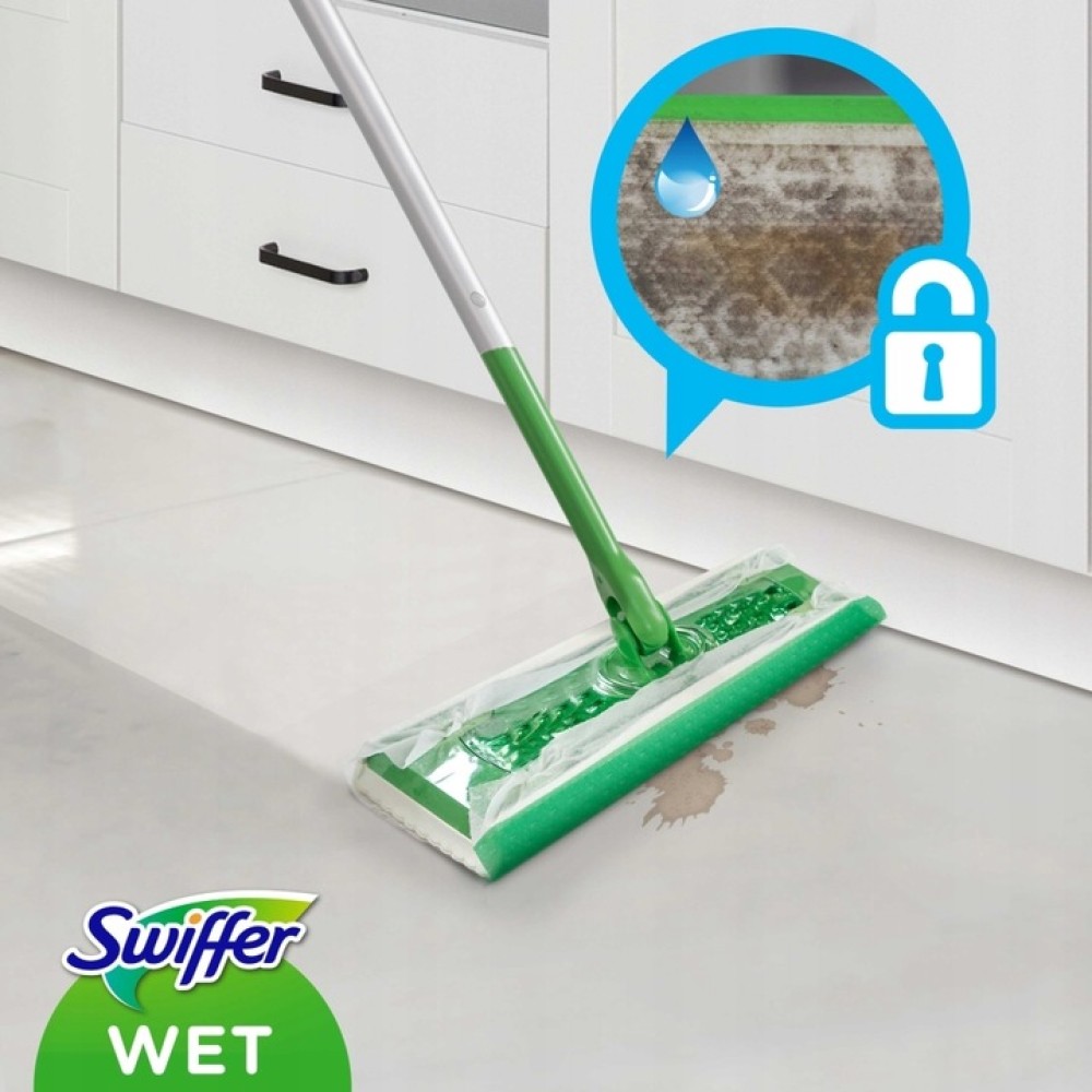 SWIFFER magnetinės drėgnos grindų servetėlės su citrinos kvapu 10 vnt