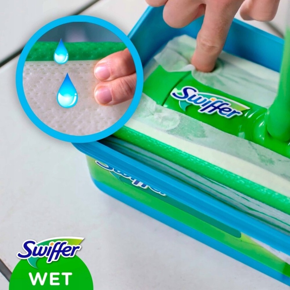 SWIFFER magnetinės drėgnos grindų servetėlės su citrinos kvapu 10 vnt