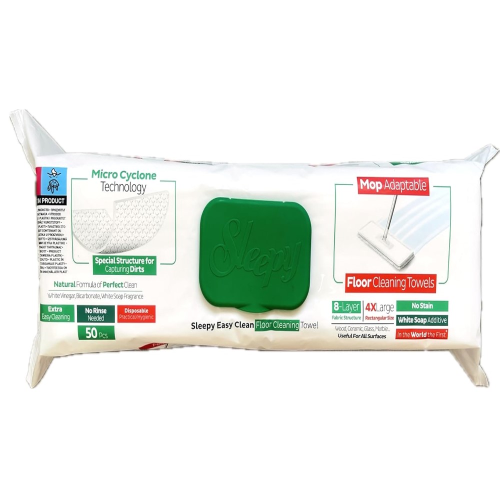 Sleepy Easy Clean vienkartinės grindų valymo servetėlės žalios 50 vnt 