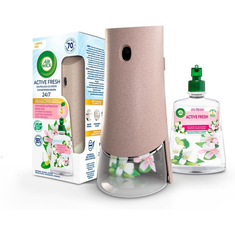 Air Wick automatinis oro gaiviklis su prietaisu ir baltų gėlių kvapo užpildu, 228 ml