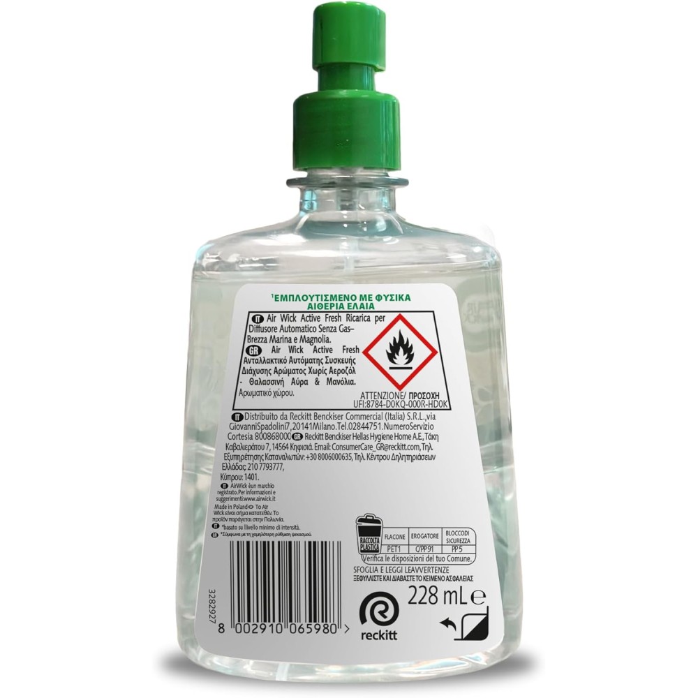 Air Wick automatinis oro gaiviklio papildymas jūros vėjo ir magnolijų kvapo 228ml